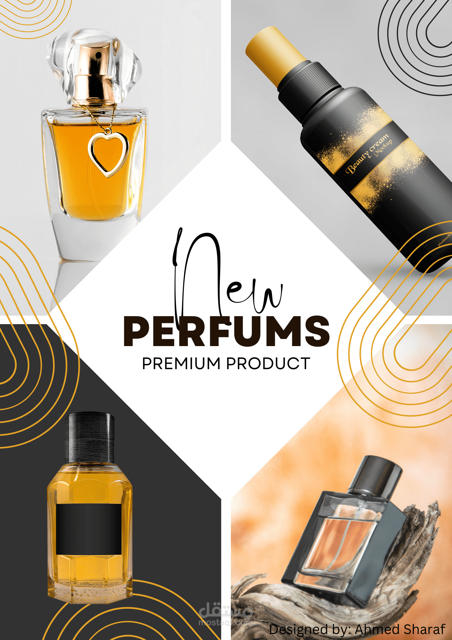 تصميم بوسترات تسويقية لبراند عطور