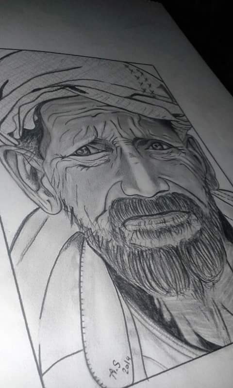 رسم بورترية يدوي بالرصاص - رسم فني