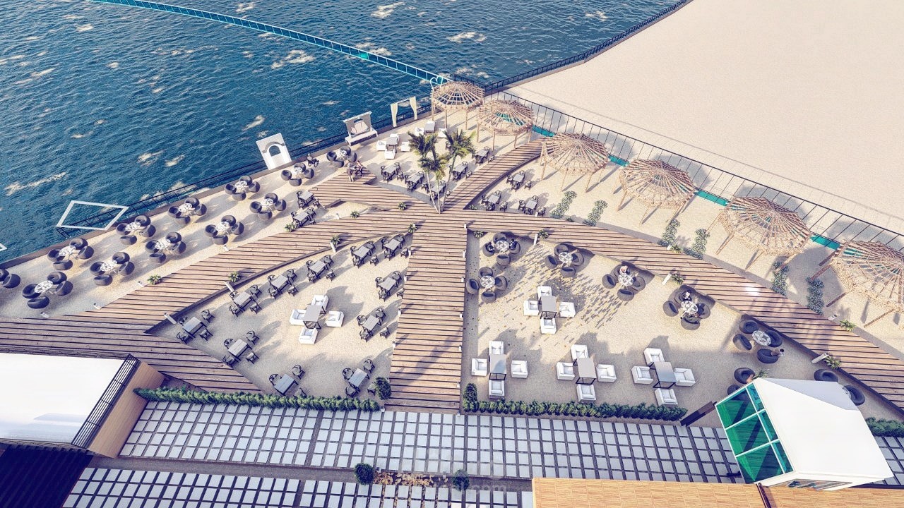 تصميم كافيه الواحه على البحر