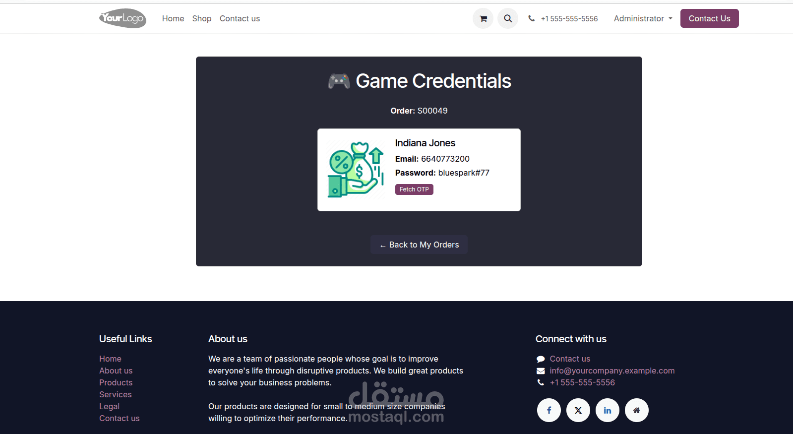 مشروع نظام شراء ألعاب متكامل ( Odoo customization )