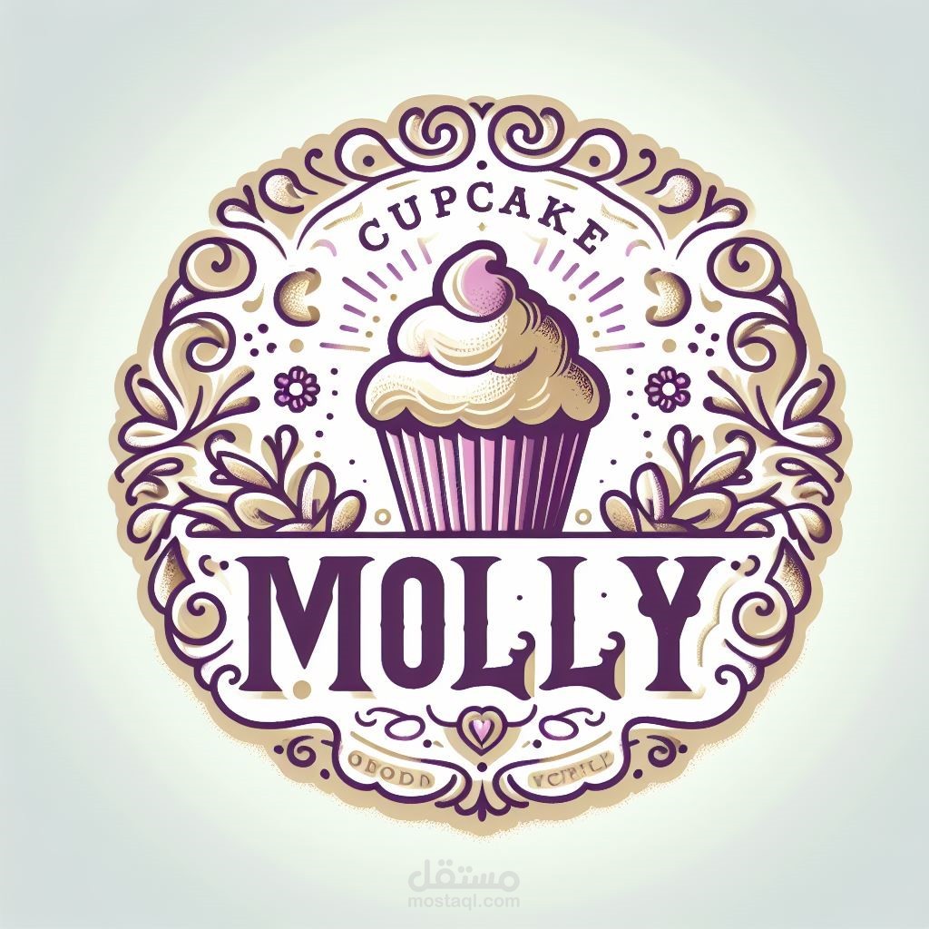 شعار وهويه بصريه لمحلات مولي cupcake