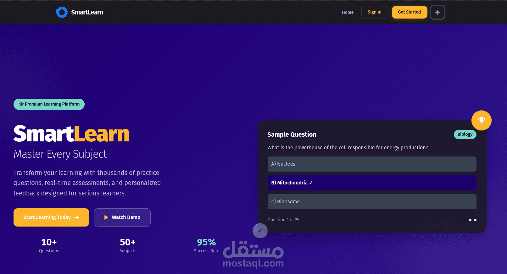 SmartLearn – منصة تعليم ذكية للتدريب والتقييم التفاعلي