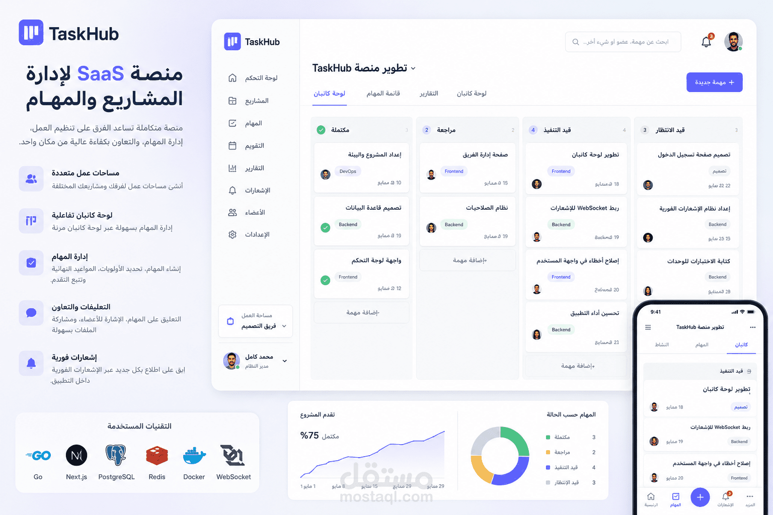 منصة SaaS لإدارة المشاريع والفرق