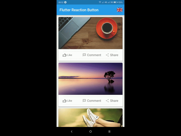 Flutter reaction button