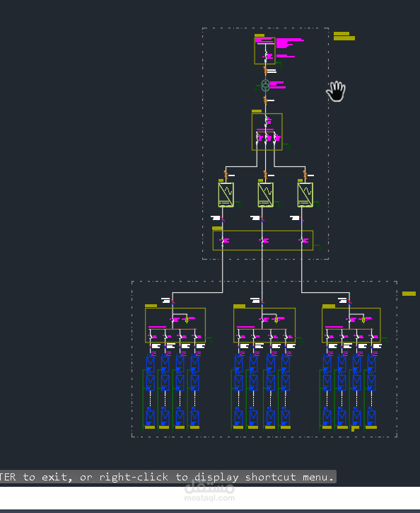 "schema unifilar solar installation" مخطط AutoCAD الأحادي المرحلة لتثبيت الطاقة الشمسية