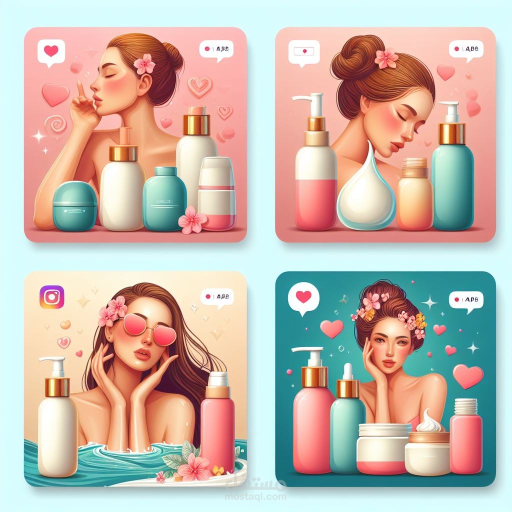 تصميم صور لمنتجات العنايه بالبشره