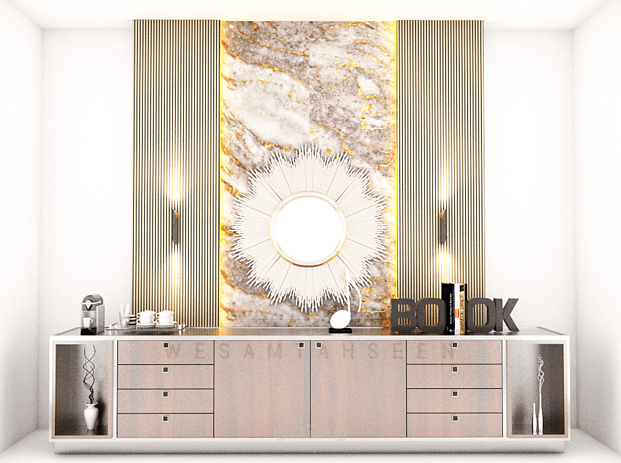 TV Unit & Entry Wall Design