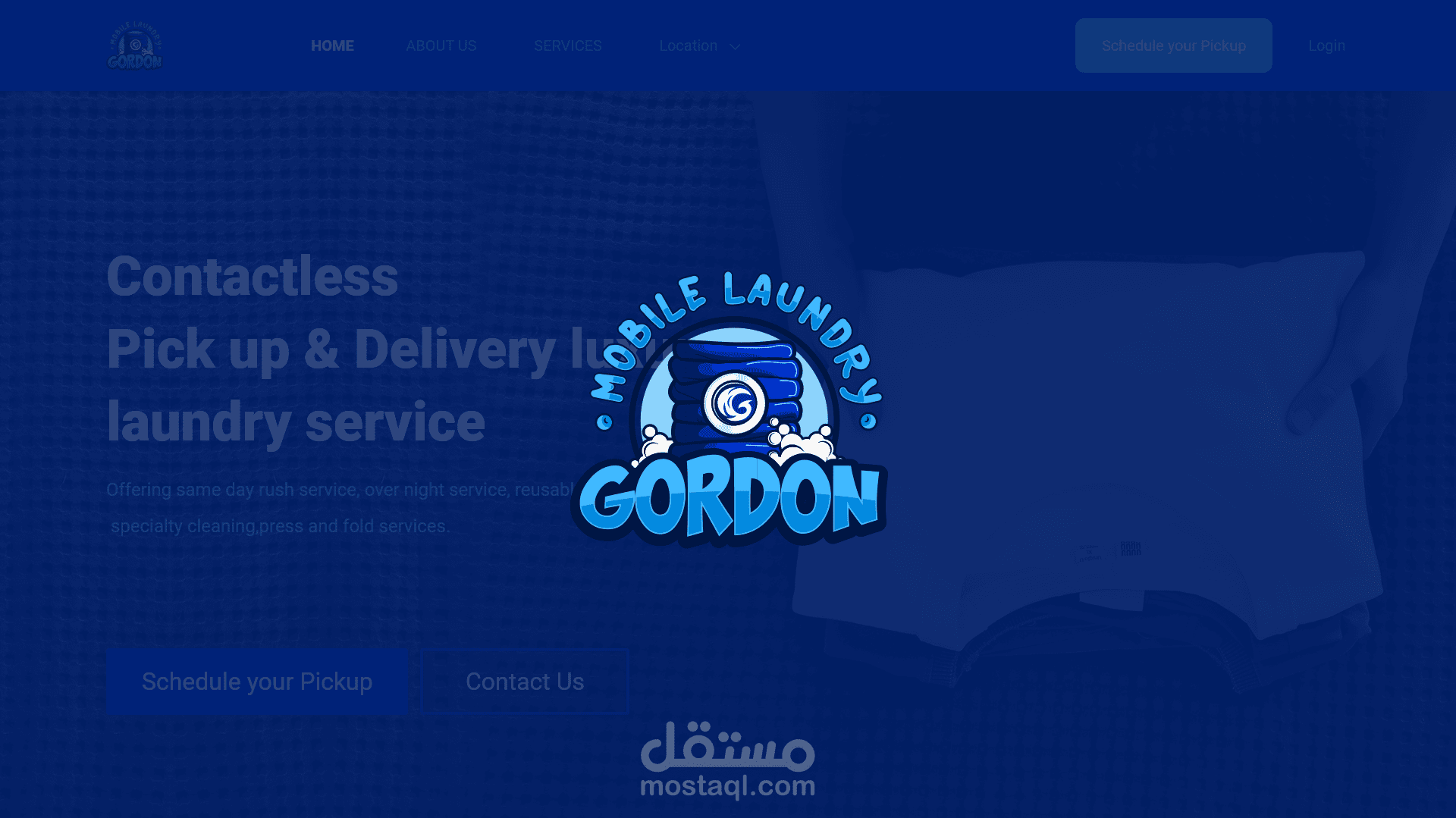 تصميم صفحة هبوط لشركة GORDON لتنظيف الملابس