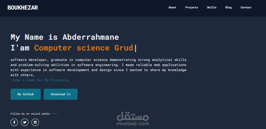 إنشاء موقع شخصي (portfolio)  باستخدام laravel ,alpinejs ,tailwind css