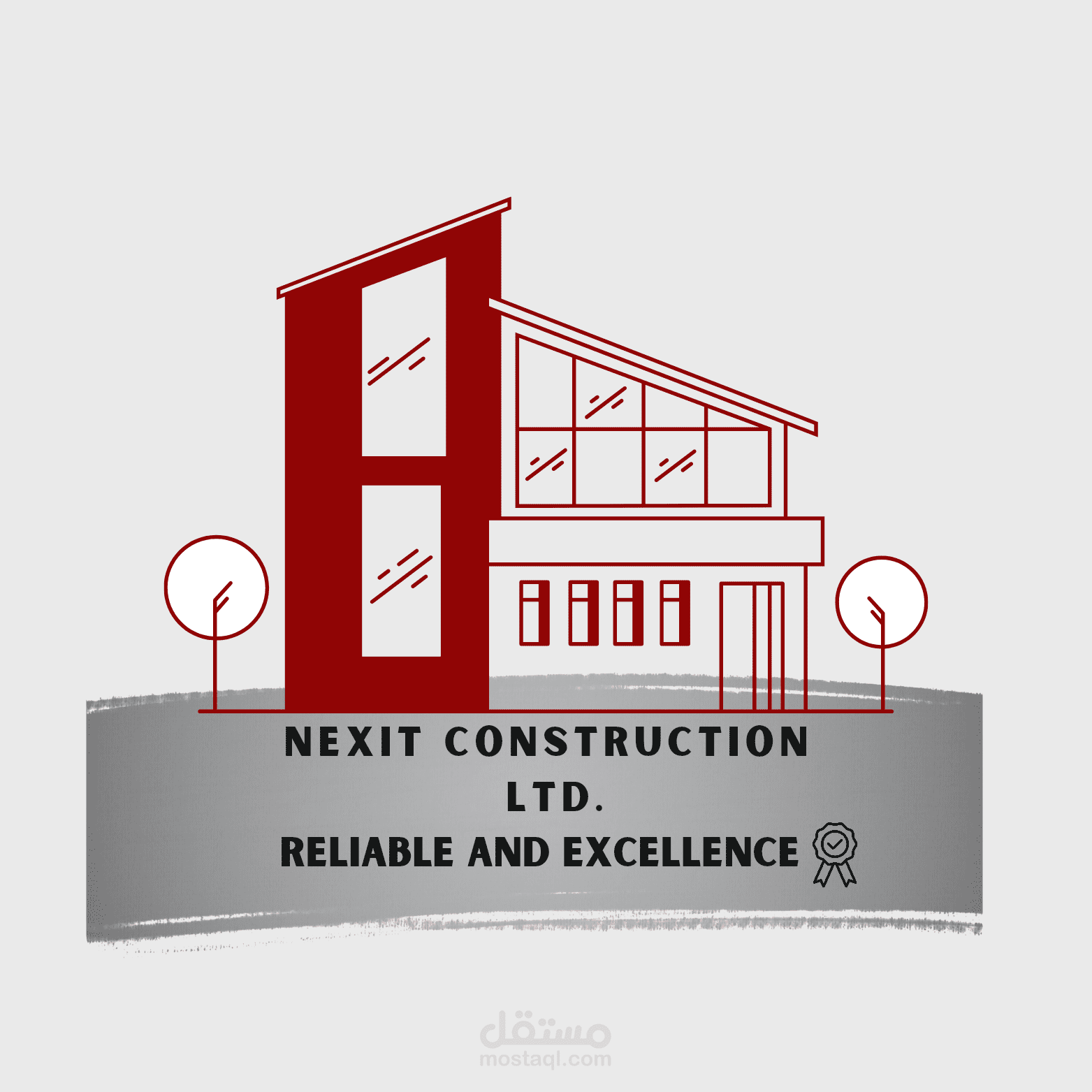 شعار لشركة مقاولات عقارية