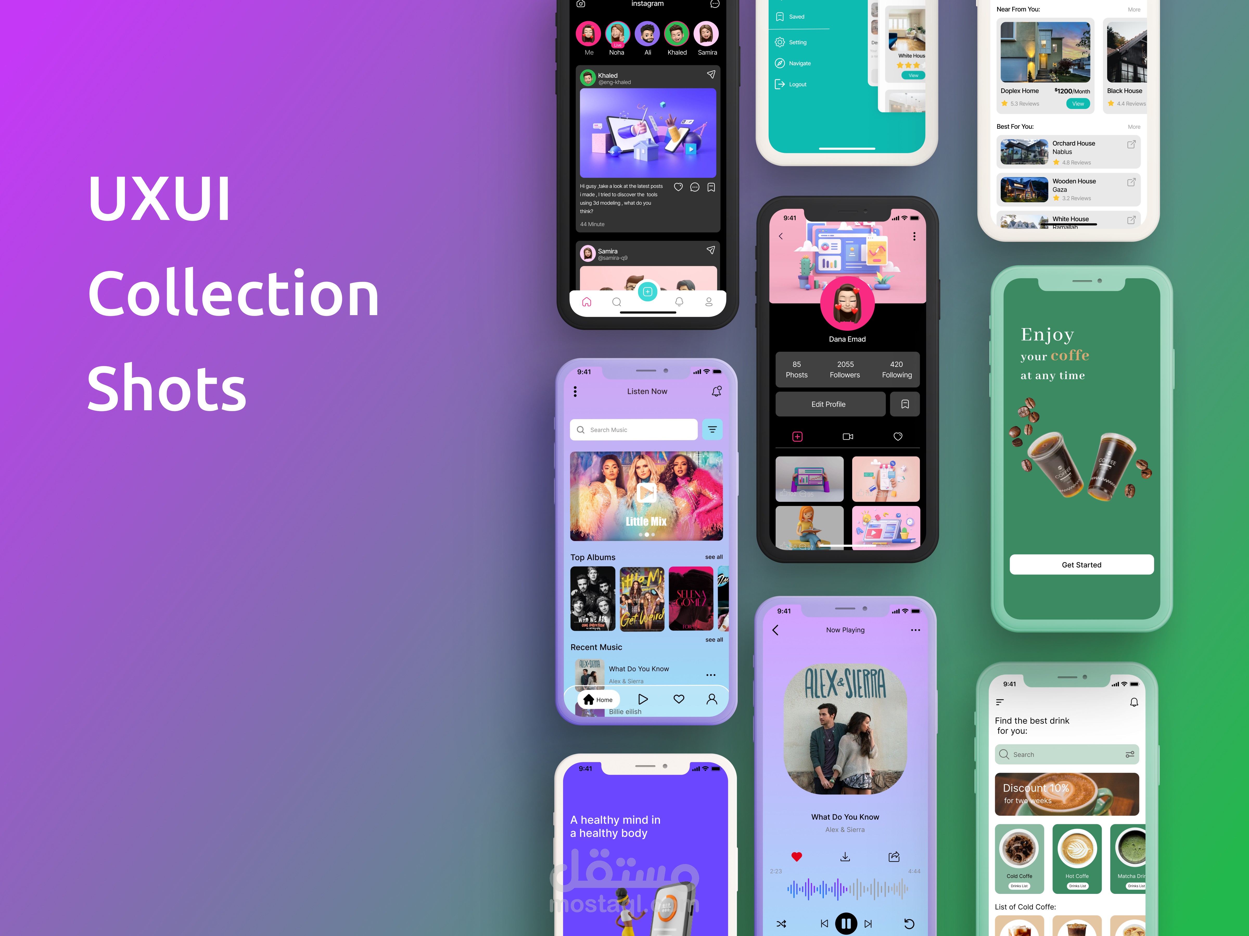 UXUI COLLECTION SHOTS - تجميع لبعض اعمالي