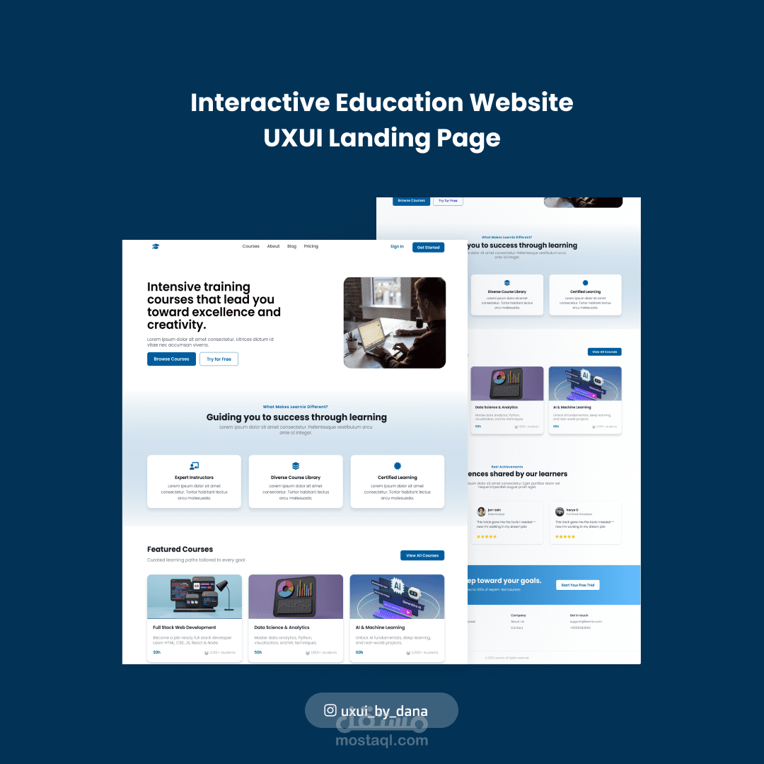 لاندينج بيج - تعلم كورسات اونلاين - Landing Page