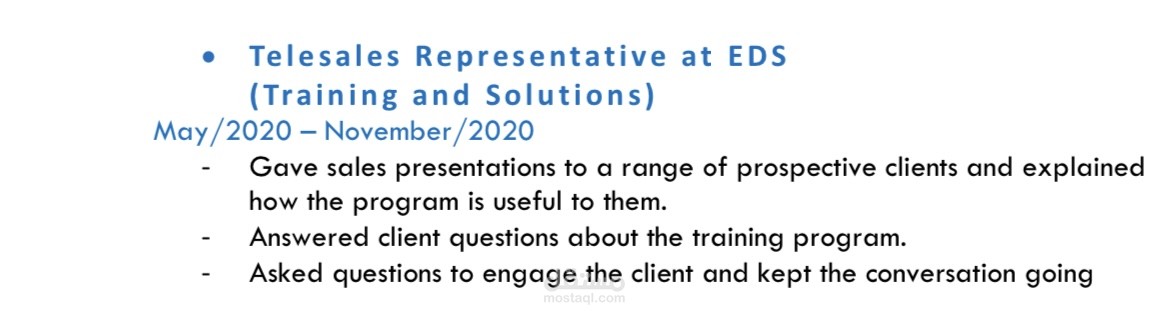 EDS (Training and Solutions )