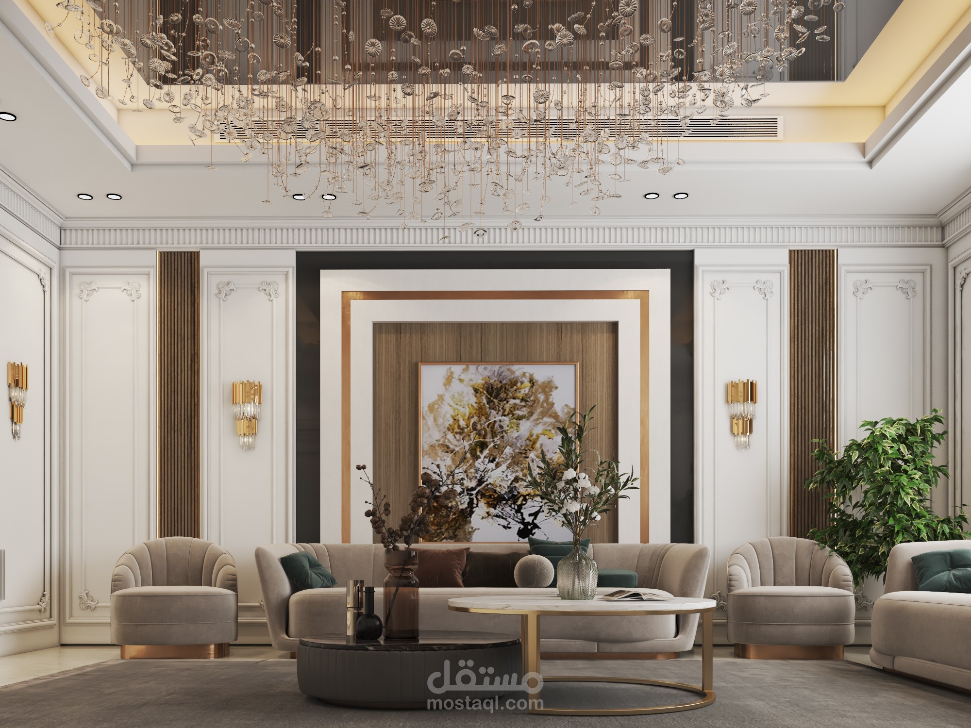 تصميم مجلس رجال نيو كلاسيك مع ملفات الشوب دروينغ