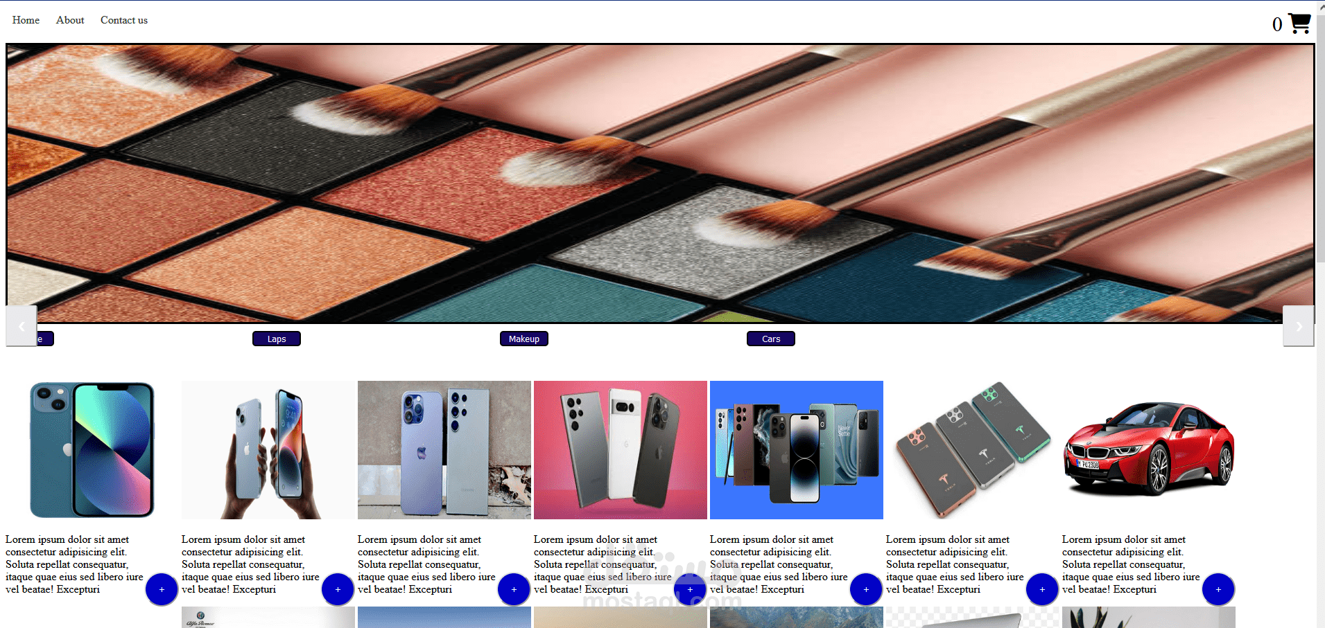 موقع تسوق الكتروني بسيط