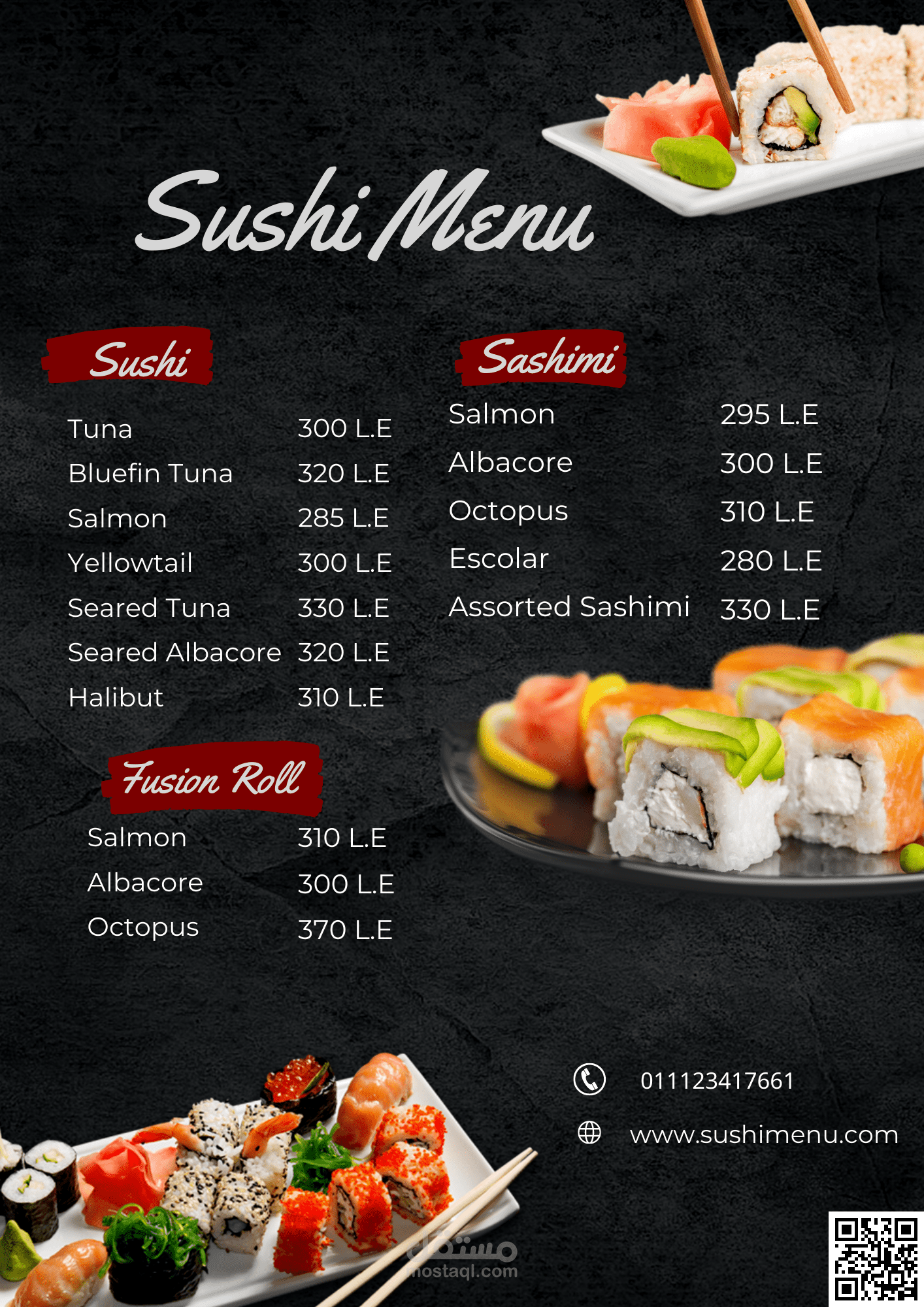 Sushi Food Menu