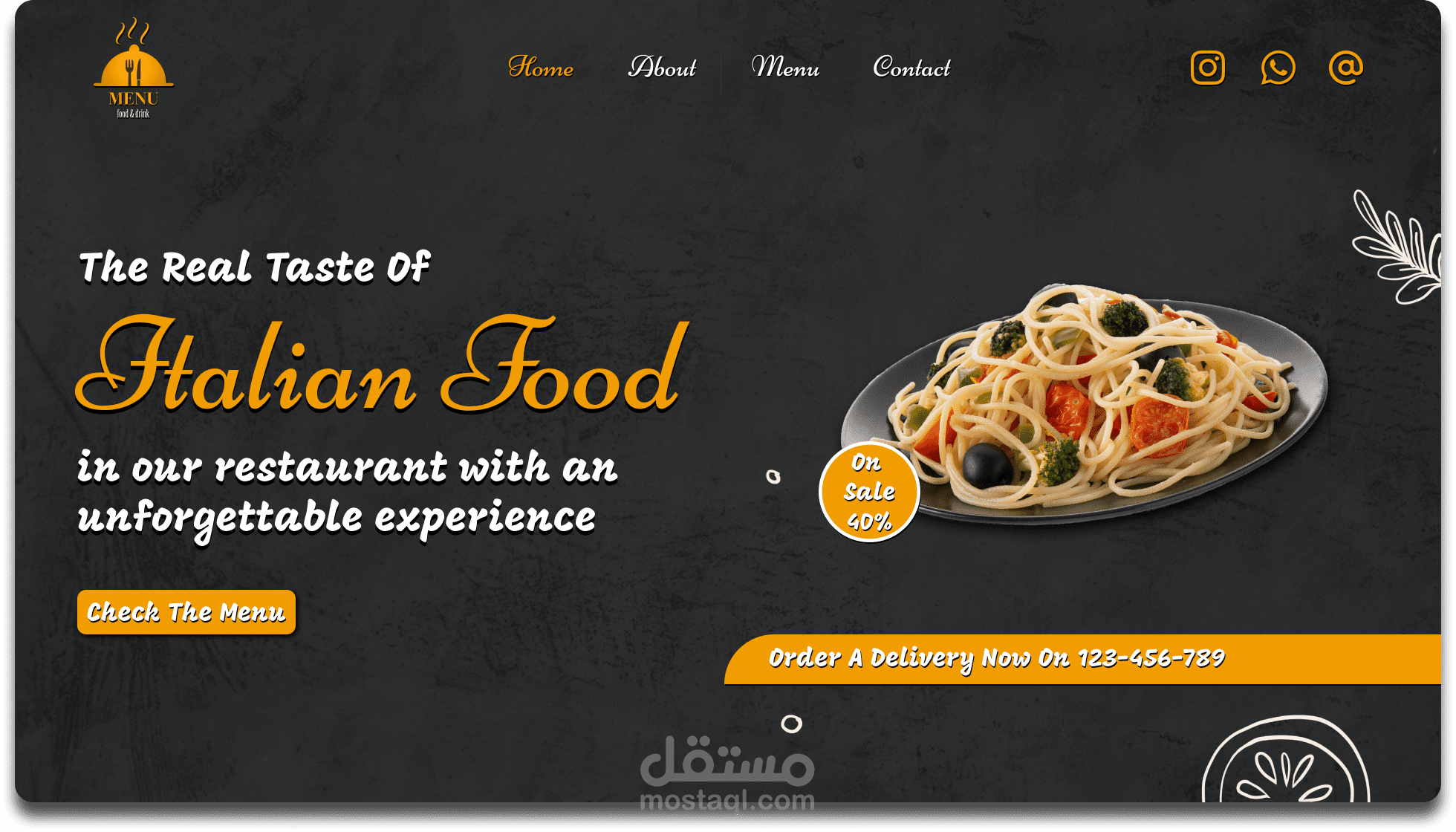 Italian Restaurant Landing Page