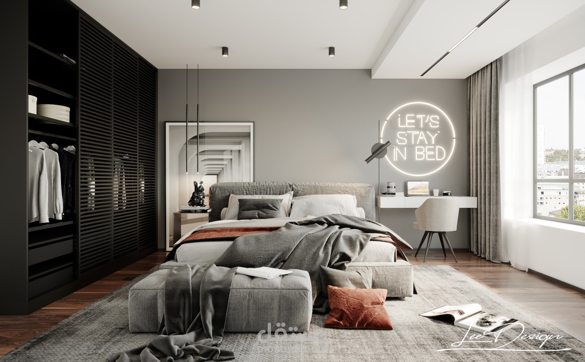 modern master bed room design