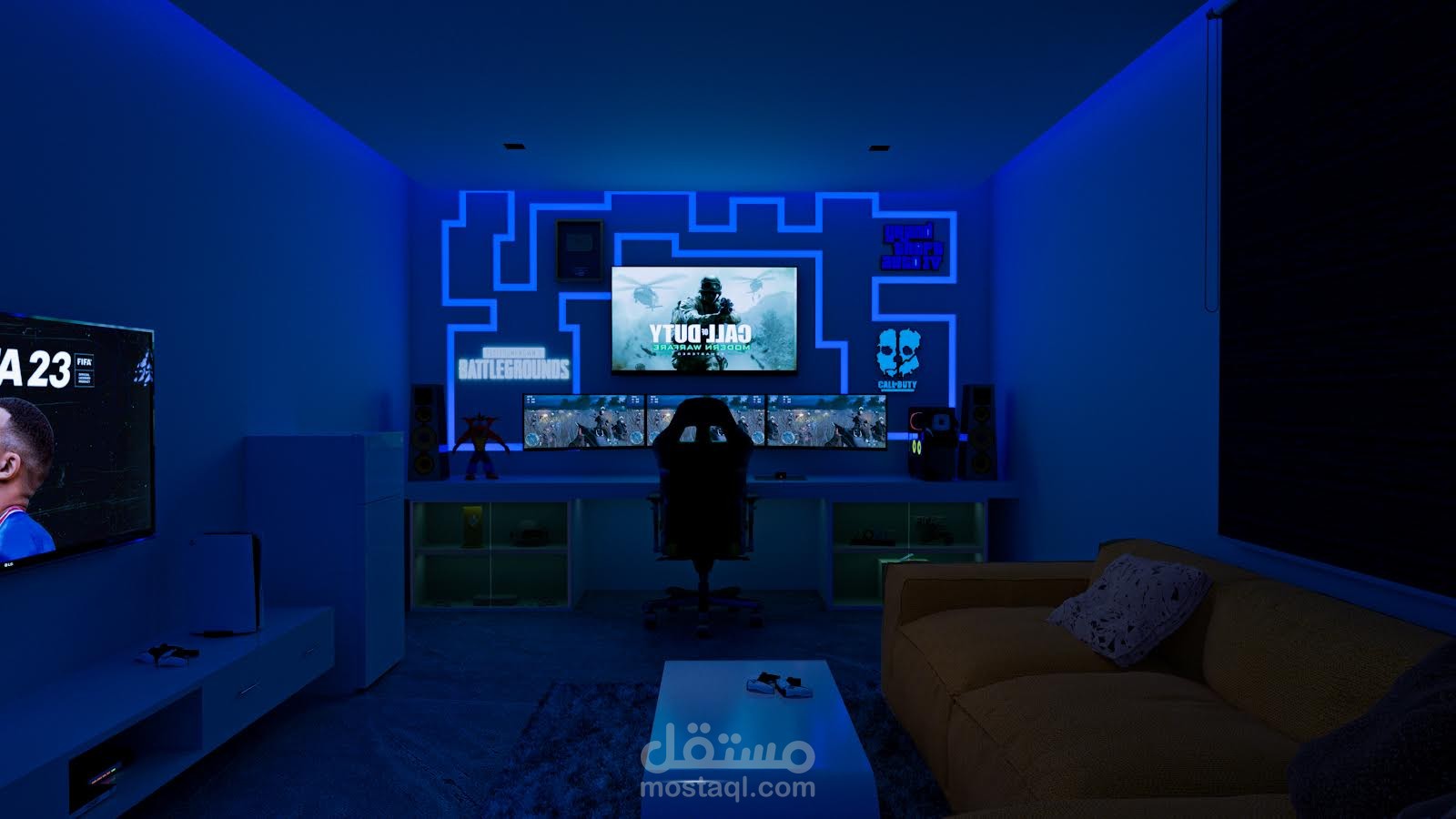 Gaming room 3D design