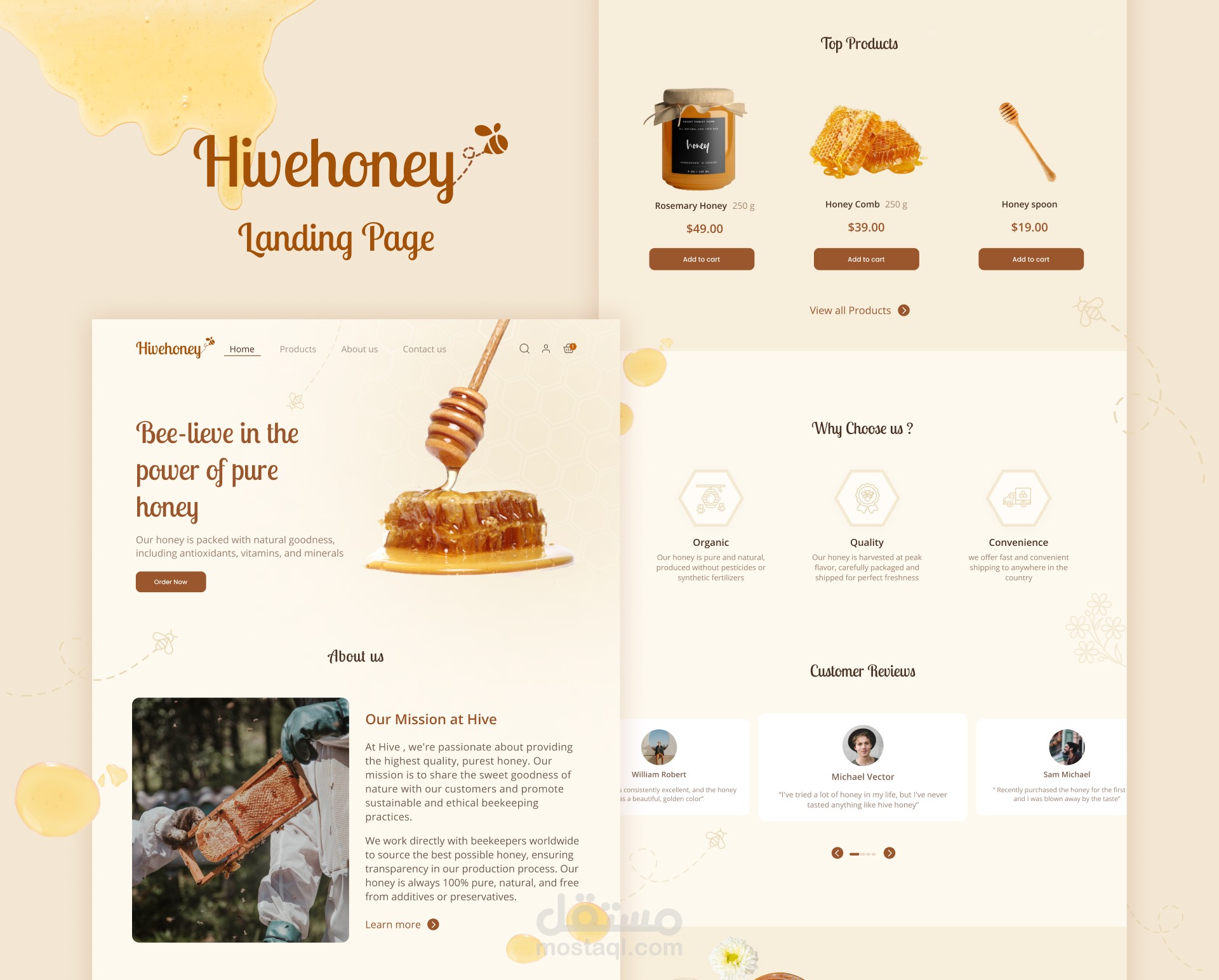 Hivehoney Landing page