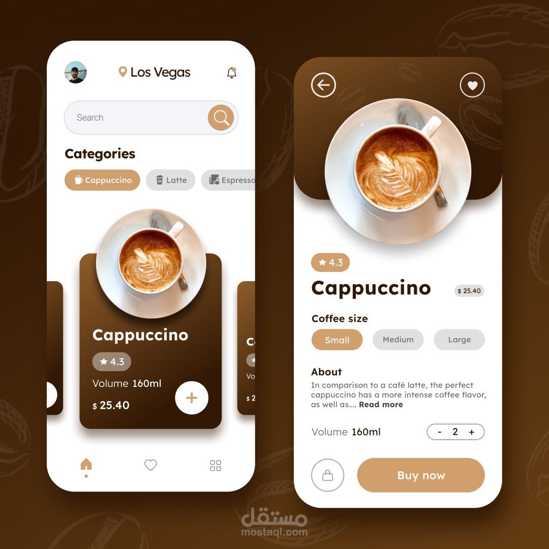 تطبيق Coffee Shop App هو تطبيق مصمم باستخدام Flutter لعرض قائمة المشروبات والمنتجات بطريقة أنيقة وسهلة الاستخدام.