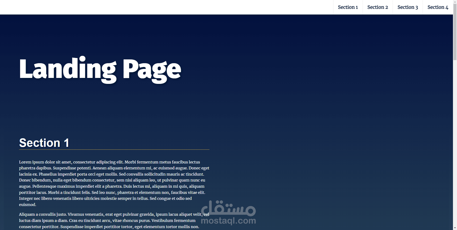 landing page