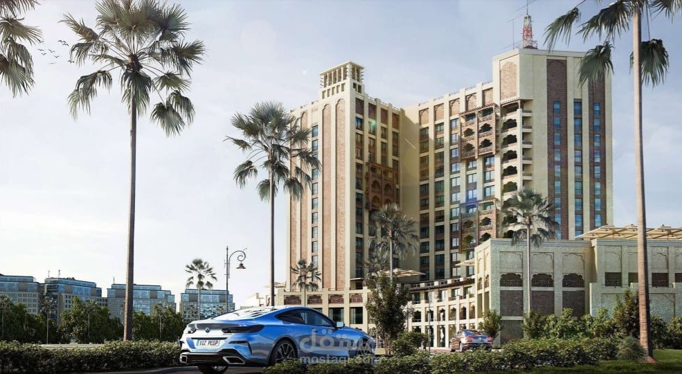 واجهة معمارية لفندق في الجداف بدبي