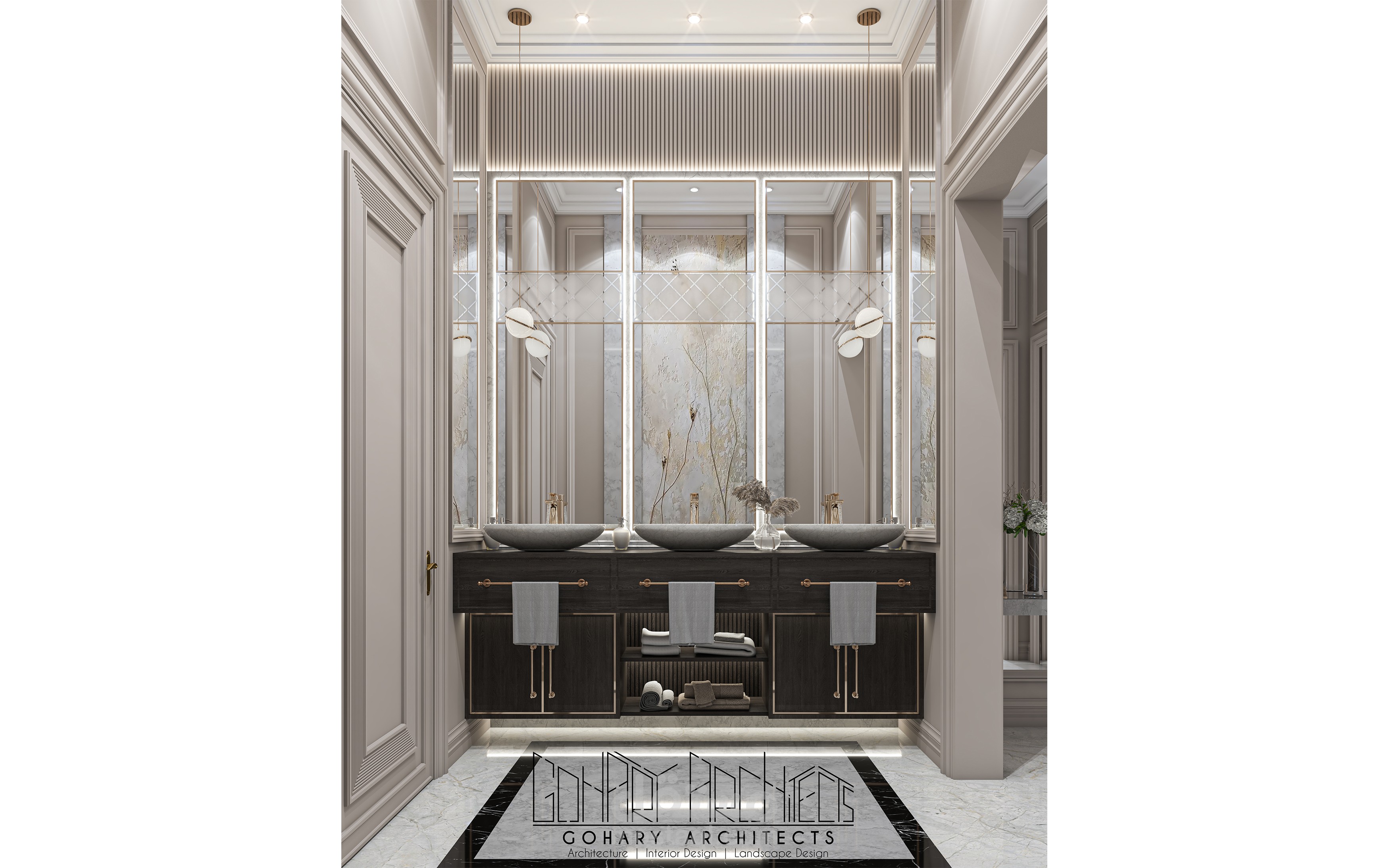 تصميم منطقة مغاسل | نيوكلاسيك