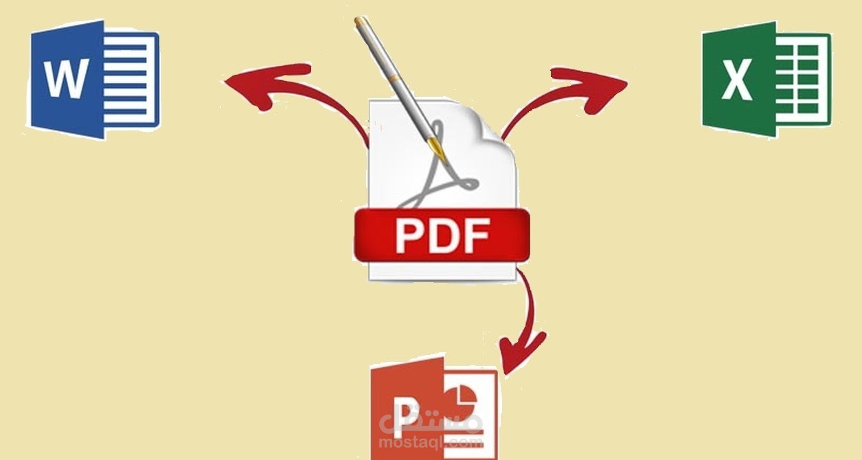 تحويل ملف pdf أو صورة إلى ورد ، باوربوينت، إكسل