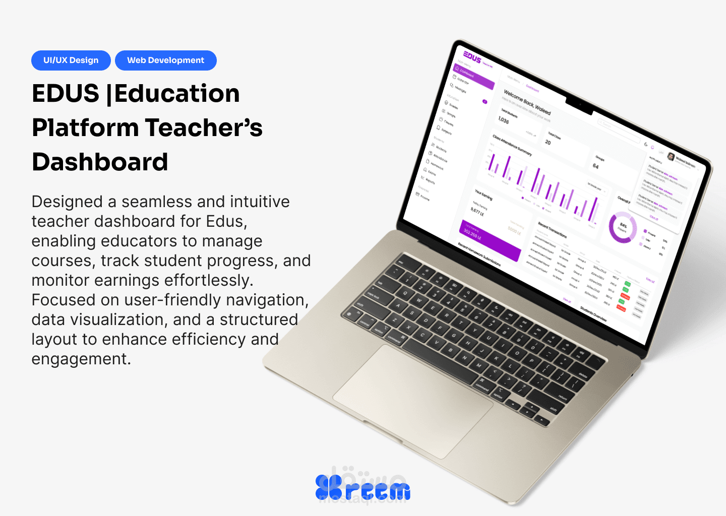 EDUS |Education Platform Teacher’s Dashboard