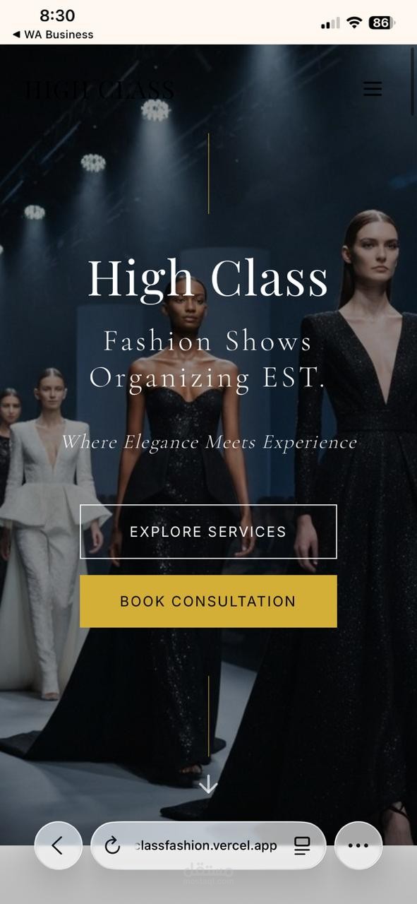 High Class – Luxury Fashion & Event Experience Platform