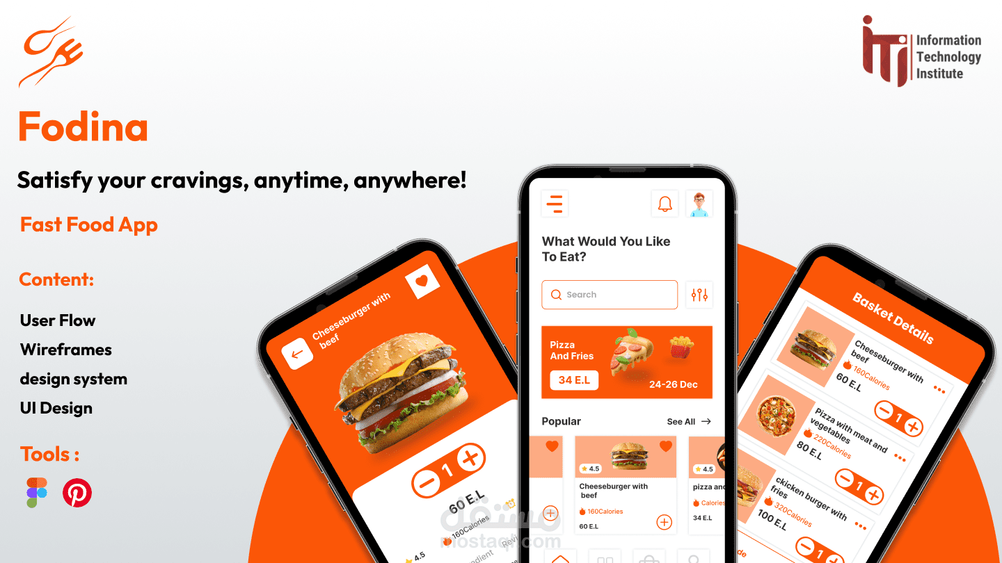 تصميم تطبيق وجبات سريعة فودينا UI UX Design ) Fodina )