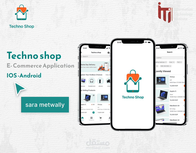 تصميم واجهات تطبيق Techno Shop - متجر إلكتروني iOS & Android
