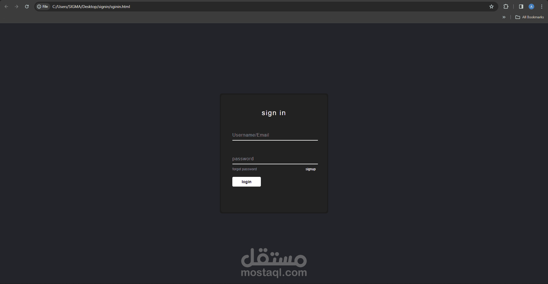 Sign in/Sign up templet