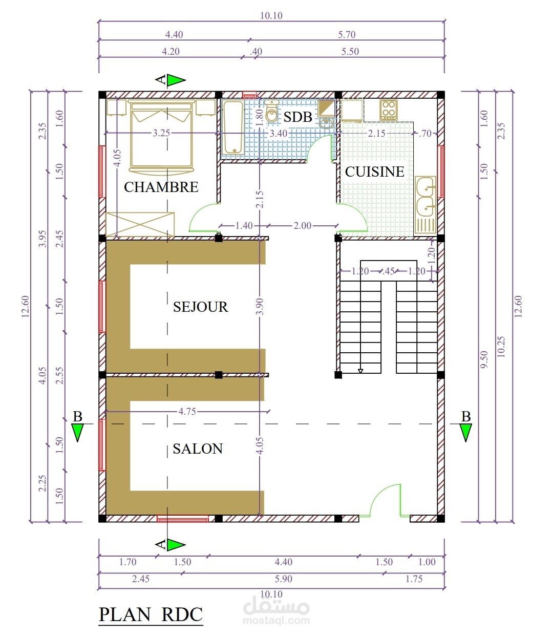 تصميم فيلا مغربية فاخرة R+1 بمواصفات معمارية راقية