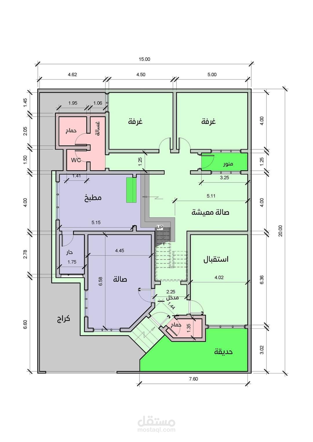 مخطط هندسي لمساحة منزل300 متر مربع