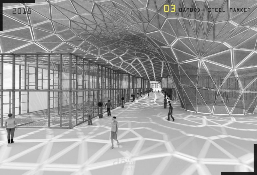 تصميم مقترح لسوق تجاري ضمن دمشق