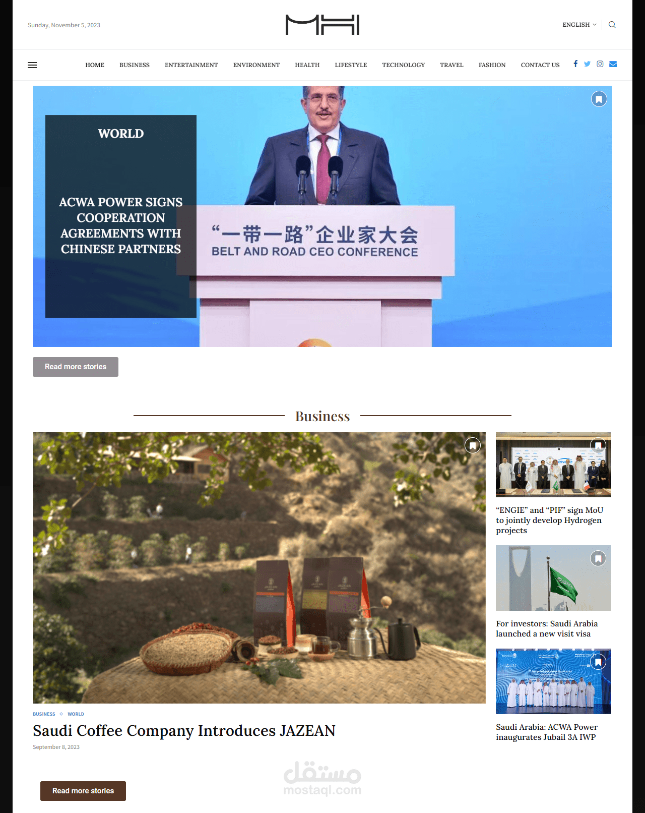 موقع لمجلة بريطانية باللغتين العربية والانجليزية