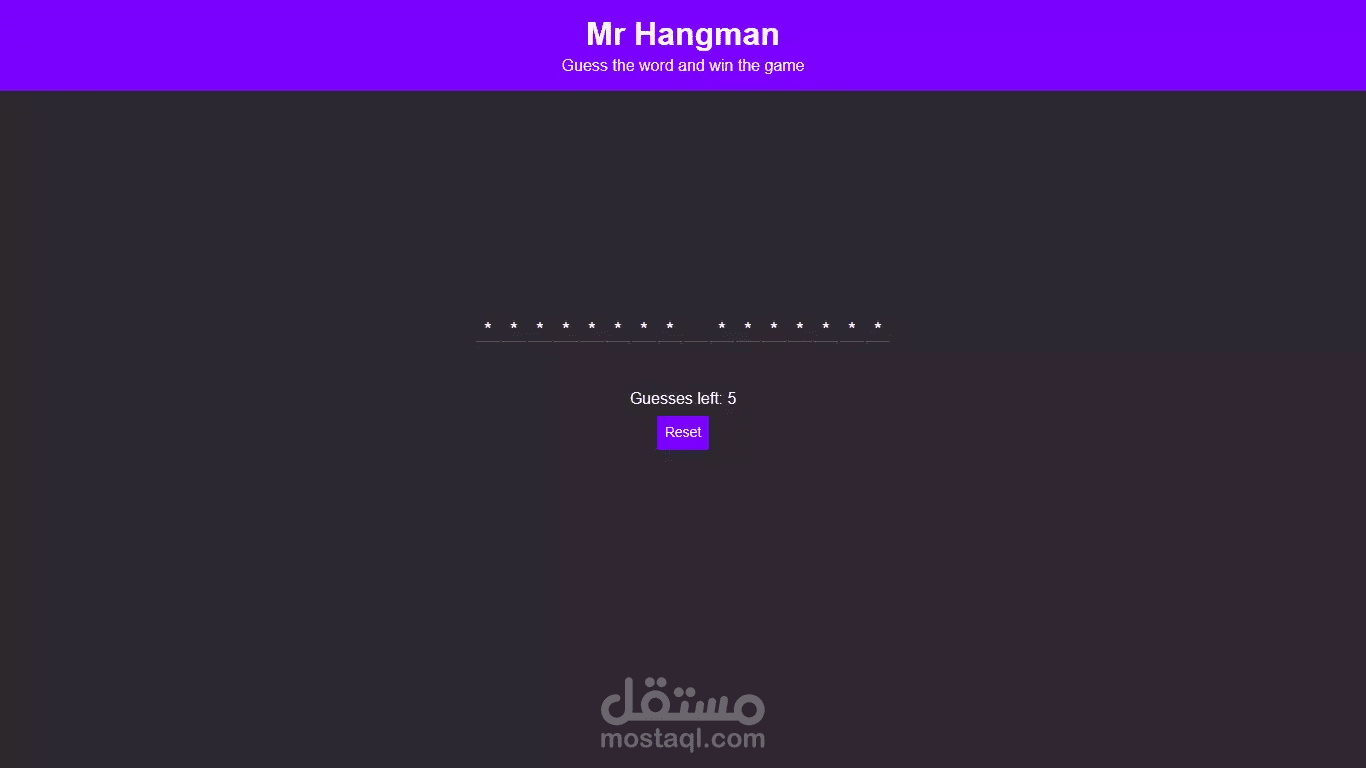 Mr.Hangman Game