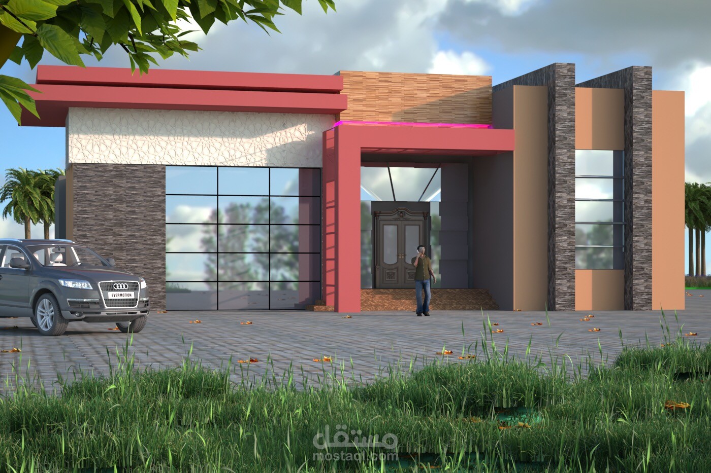 تصميم فيلا دور ارضي