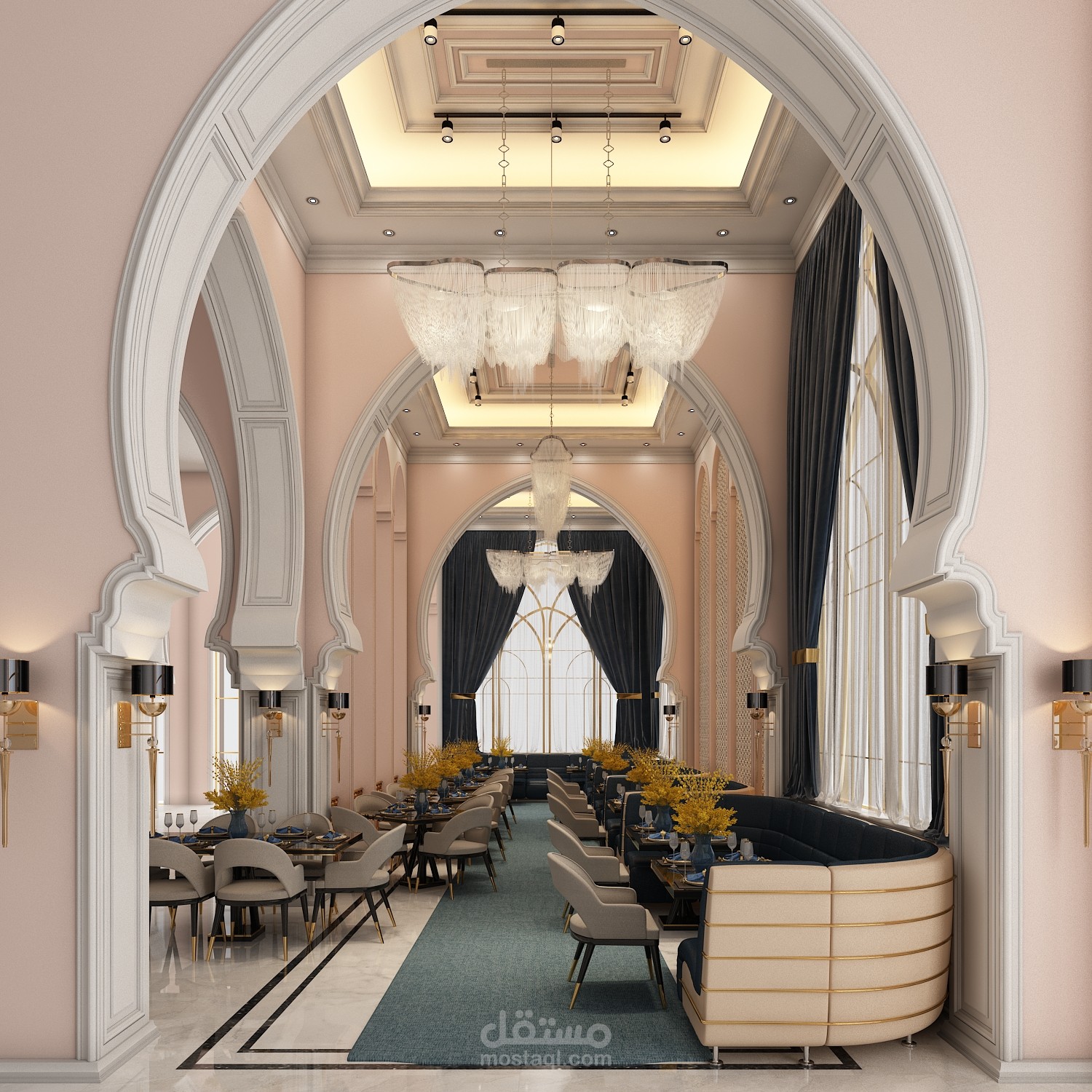 restaurant 3d design Islamic