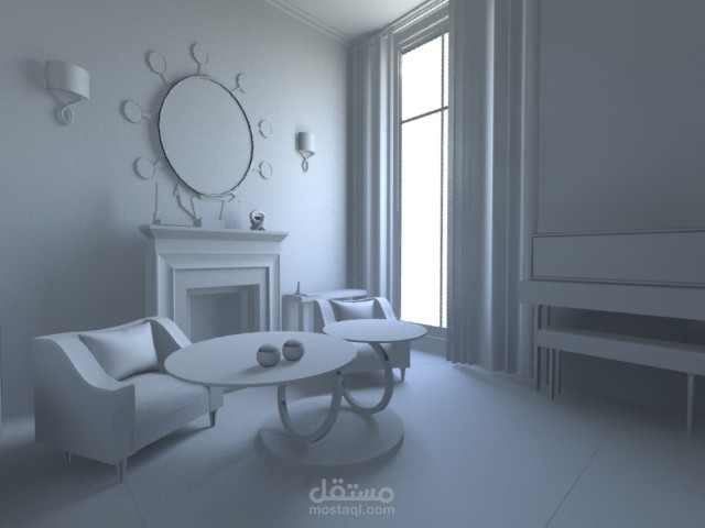 interior design - room ( clay render )