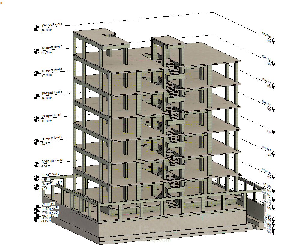 تصميم عماره مكونه من بدروم وارضي و5 اداور متكرره وسطح مع تصميم كافه العاصر الاشائيه منها بلاطات وكمرات واعمده وحوائط سانده قواعد شريطيه وكل العناصر الانشائيه