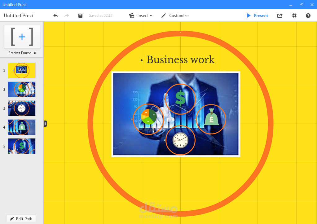 تصميم عرض تقديمي احترافي ببرنامج بريزى Prezi