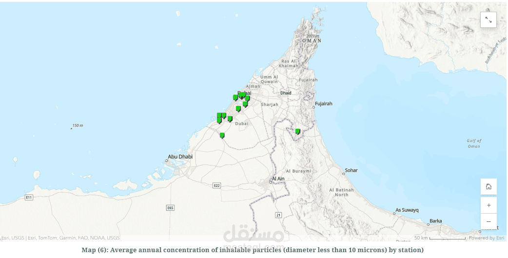 بحث  Air Quality Analysis in, Dubai Story Map by AricGIS Program
