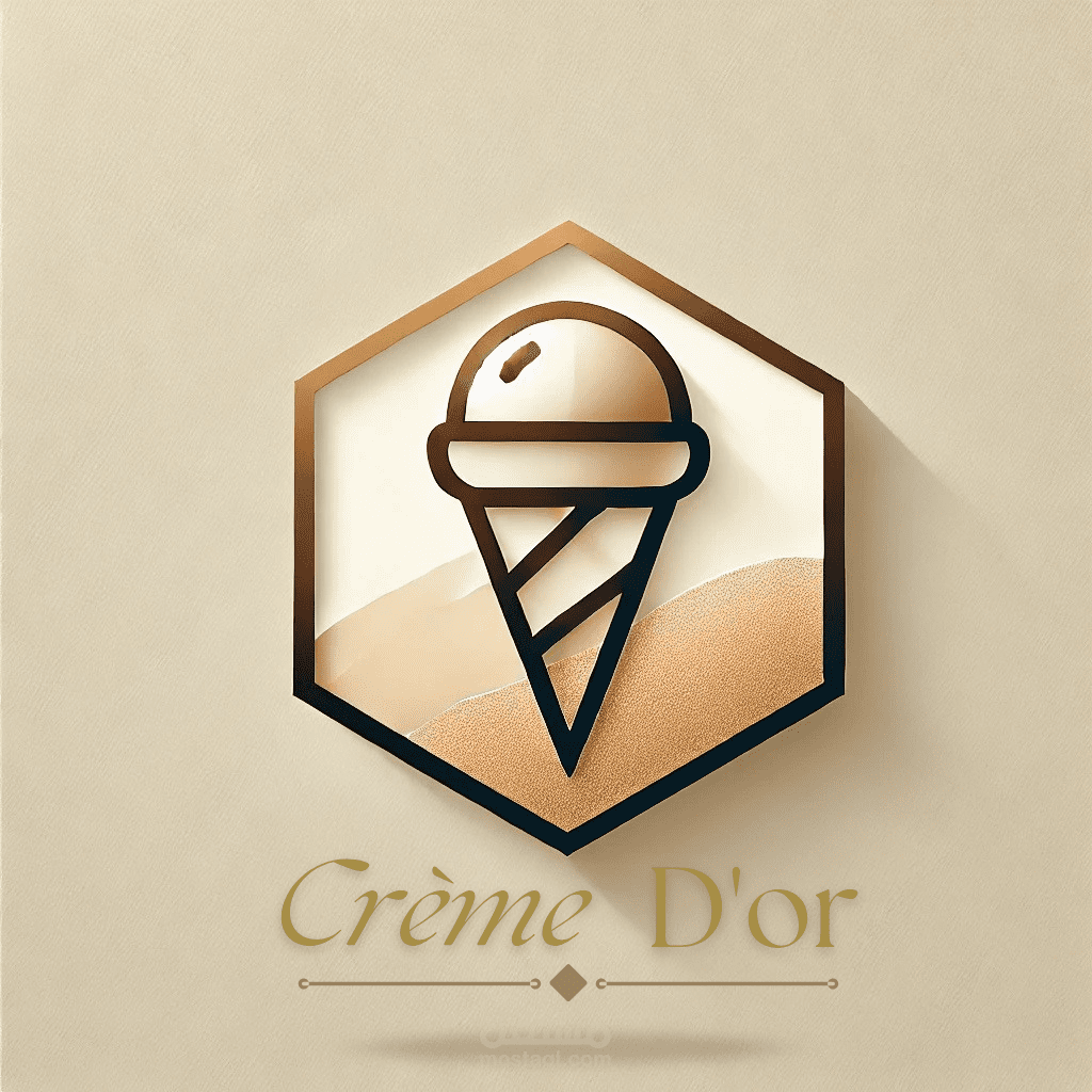 تصميم شعار إحترافي لمحل مثلجات_ crème d'or