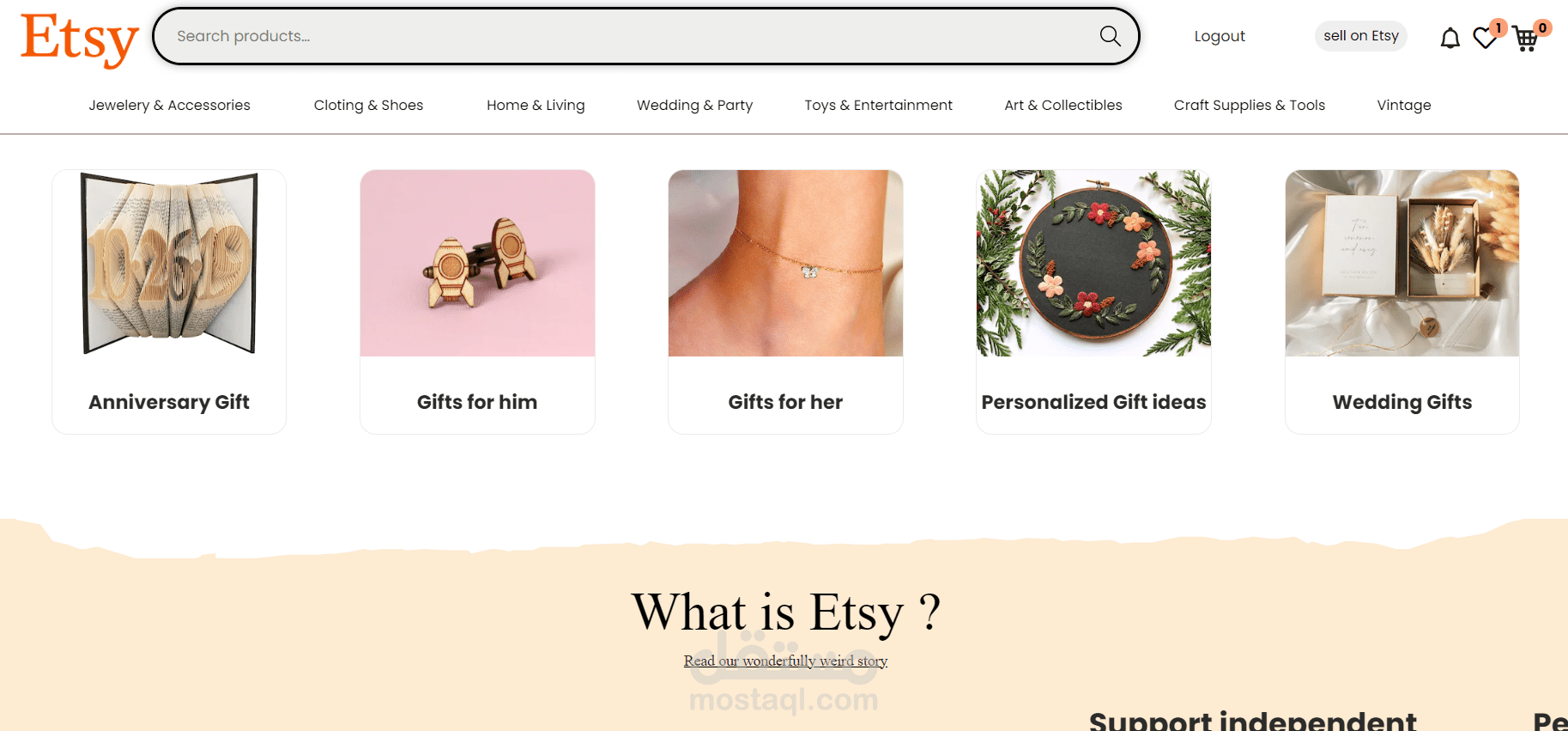ُe-Commerce Website Like Etsy