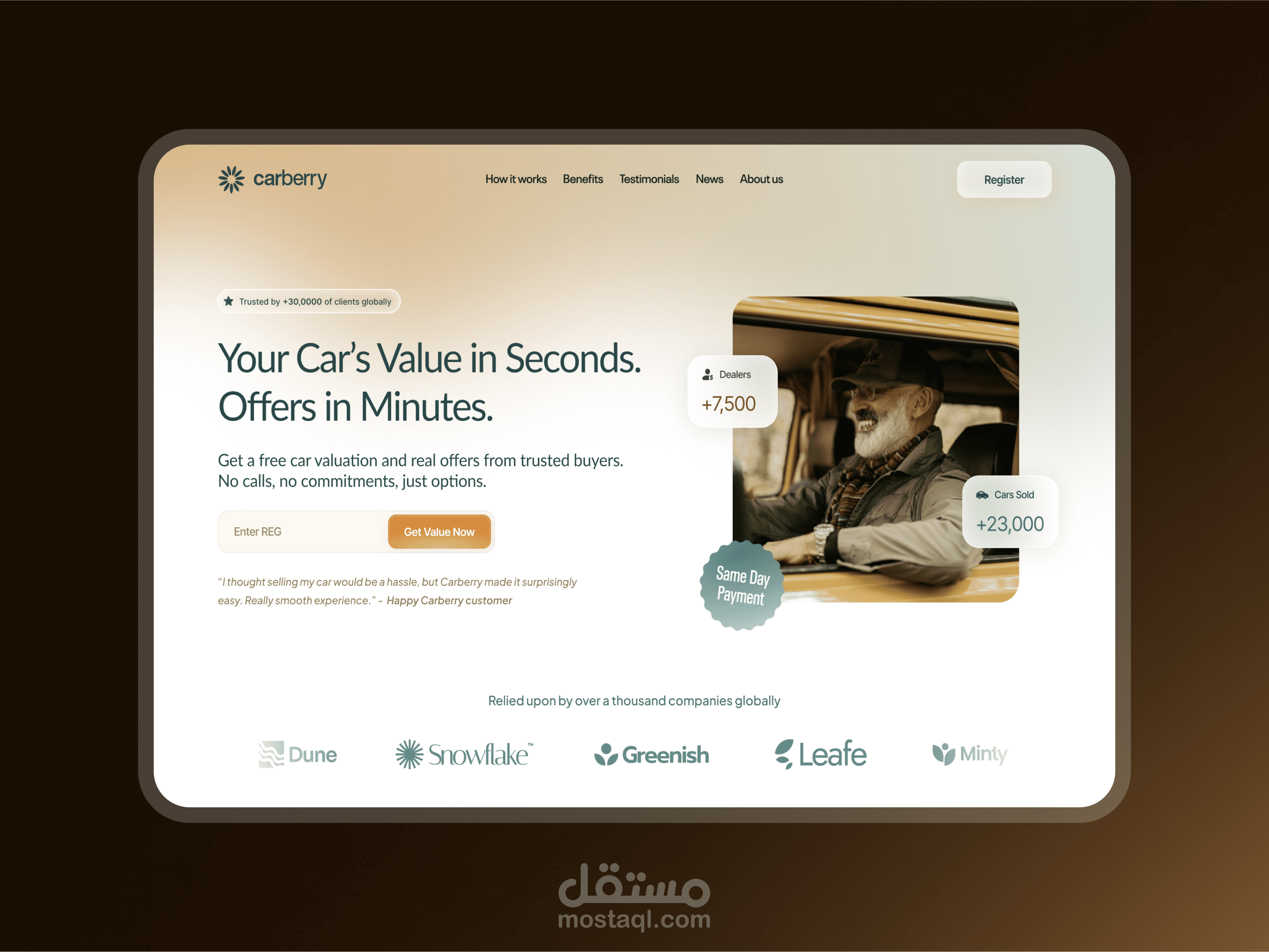 Carrberry – Car Valuation Landing Page
