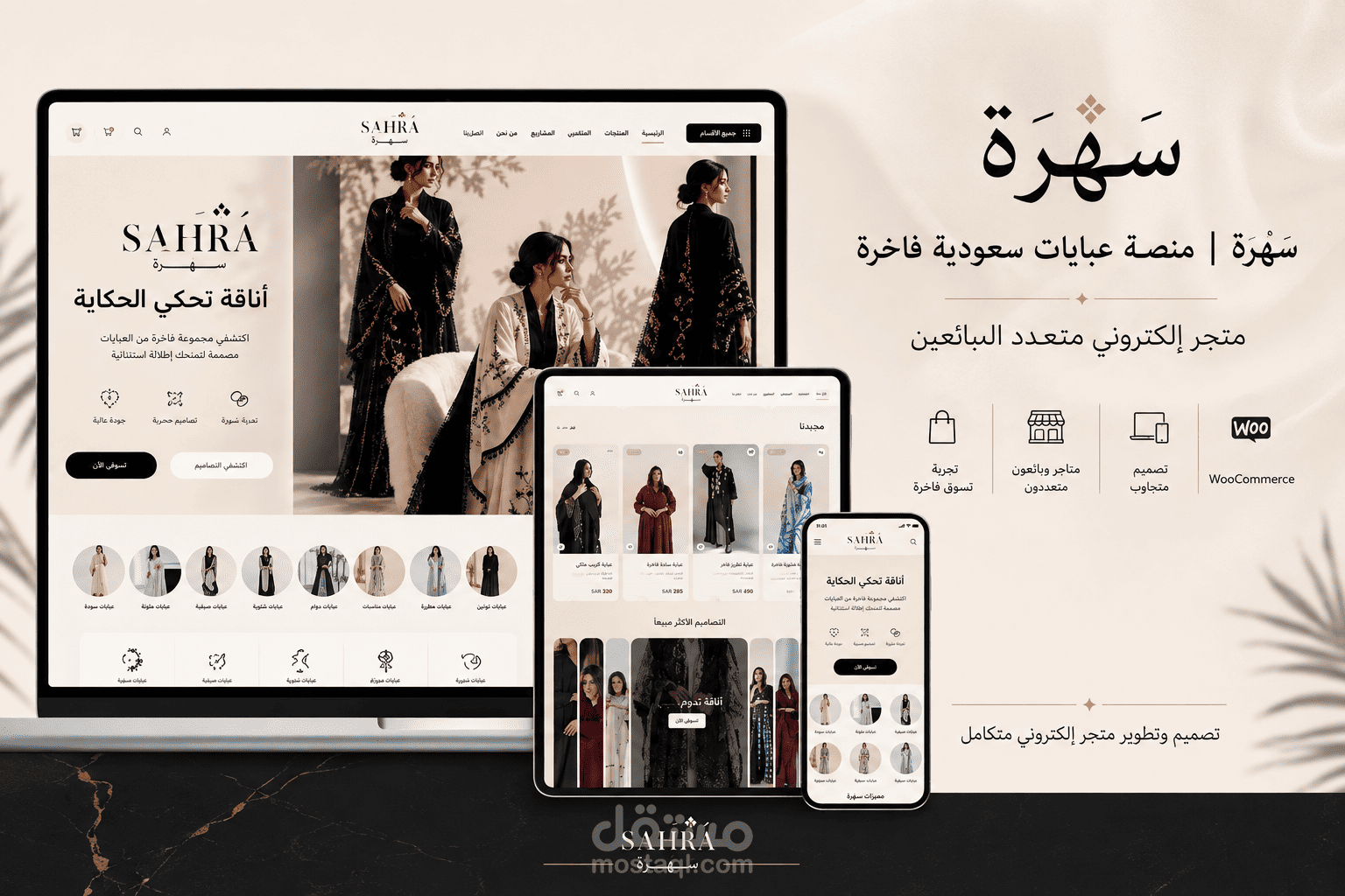تصميم وتطوير Marketplace متكامل للعبايات والأزياء