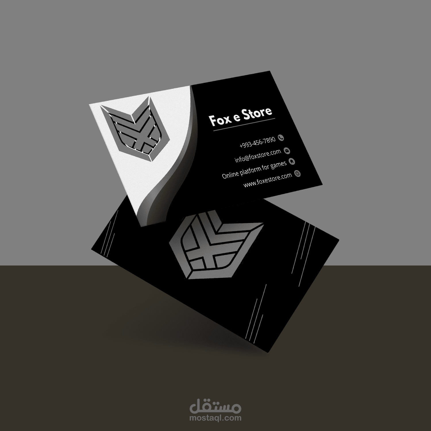 تصميم بطاقة عمل لمنصة fox e store